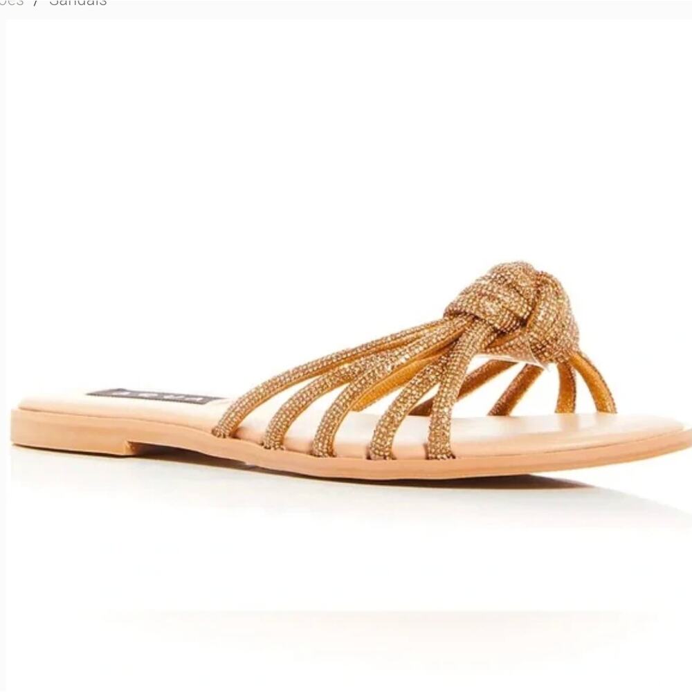 New Aqua Blink Embellished Bronze Slide Sandals Size 7